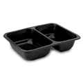 Menü-Schale (PP) 2-geteilt schwarz 227 x 178 x 50 mm [50 St.]