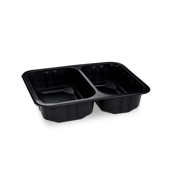 Hauptproduktbild Menu mísa (PP) 2dílná černá 227 x 178 x 50 mm [320 ks] - zatavovací