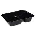Menüschale (PP) Reware Lunch wiederverwendbar 3-geteilt schwarz 227 x 178 x 49 mm [20 St.]