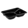 Menü-Schale (PP) 3-geteilt schwarz 227 x 178 x 40 mm [50 St.]