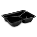 Menü-Schale (PP) 3-geteilt schwarz 227 x 178 x 50 mm [50 St.]