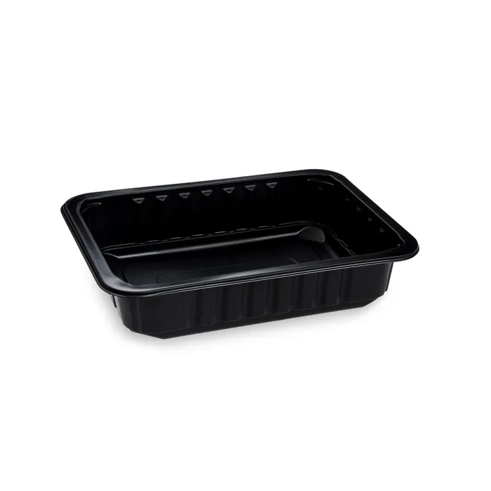 Hauptproduktbild Menu mísa (PP) nedělená černá 227 x 178 x 50 mm [320 ks] - zatavovací