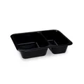 Menüschale (PP) Reware Lunch wiederverwendbar 2-geteilt schwarz 227 x 178 x 49 mm [20 St.]