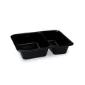Menüschale (PP) Reware Lunch wiederverwendbar 2-geteilt schwarz 227 x 178 x 49 mm [20 St.]