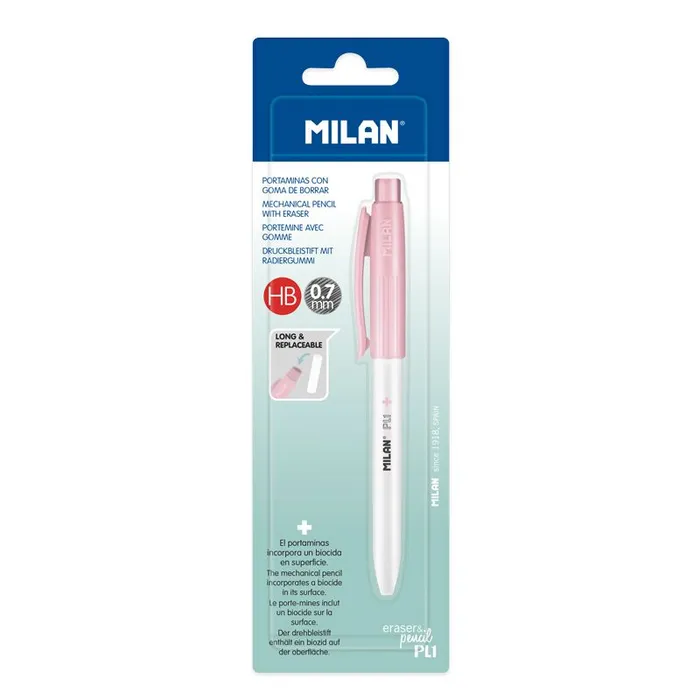 Hauptproduktbild Mikrotužka / Pentelka MILAN PL1 Antibacterial HB 0,7 mm - ružová, blistr