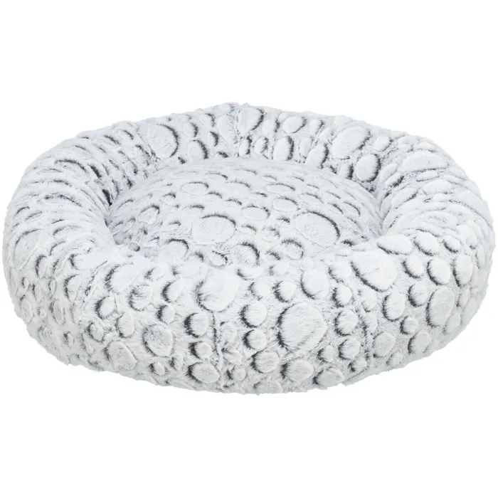 Hauptproduktbild MILA kulatý plyšový pelech, bílá/šedá o 50 cm