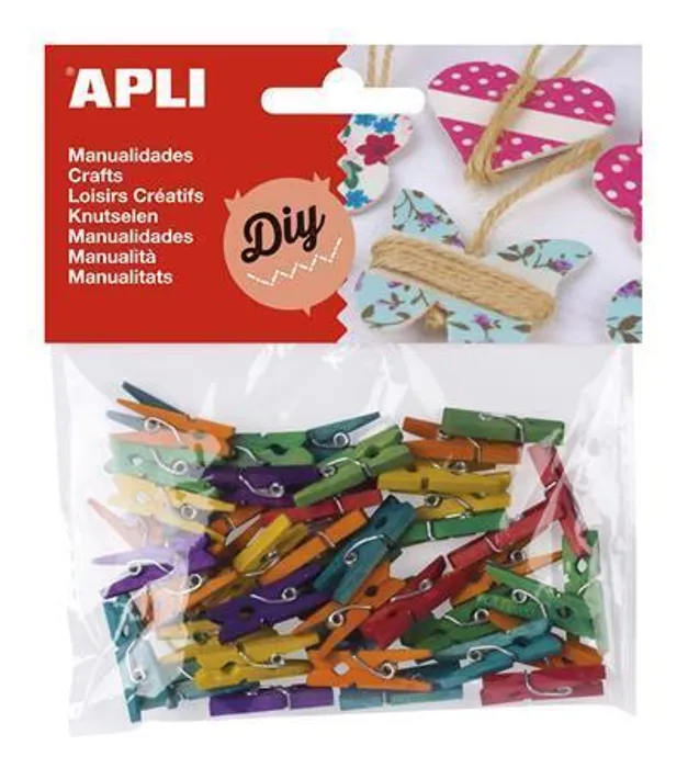 Hauptproduktbild Mini kolíčky, dřevěné, různé barvy, APLI
