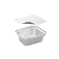 Schale (ALU) eckig 145 x 120 x 41 mm 470ml + Deckel [5 Sets]