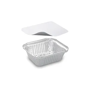 Schale (ALU) eckig 145 x 120 x 41 mm 470ml + Deckel [5 Sets]
