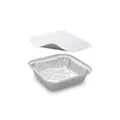 Schale (ALU) eckig 158 x 158 x 34 mm 560ml + Deckel [5 Sets]