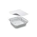 Schale (ALU) eckig 158 x 158 x 34 mm 560ml + Deckel [5 Sets]