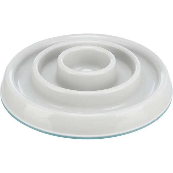 Hauptproduktbild Miska k pomalému krmení, design kruhy, 0,45 l/o 23 cm, plast/TPR, šedá