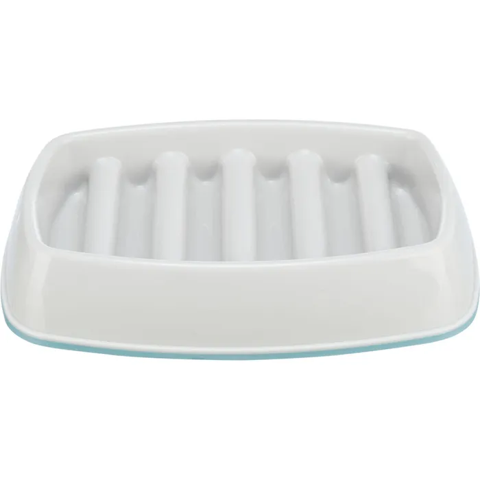 Hauptproduktbild Miska k pomalému krmení, design mříž, 0,25l/21 ×14 cm, plast/TPR, šedá