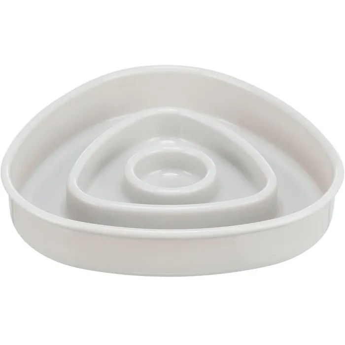 Hauptproduktbild Miska k pomalému krmení, design triangl, 0,35l/15 ×15 cm, plast/TPR, šedá