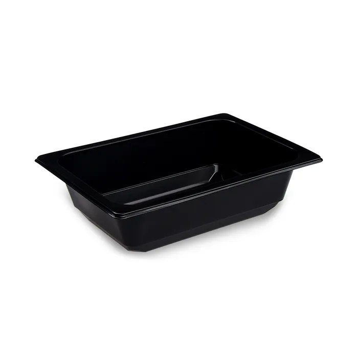 Hauptproduktbild Miska na polévku (PP) hranatá černá 178 x 127 x 50 mm 600ml [100 ks] - zatavovací
