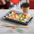 Weiteres Produktbild Sushi-Schale (PET) schwarz 215 x 130 x 18 mm + Deckel [200 Sets]
