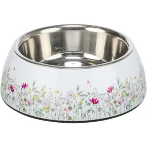 Edelstahlschale mit Blumenmuster, herausnehmbar, 0,2 l / ø 14 cm, weiß/bunt