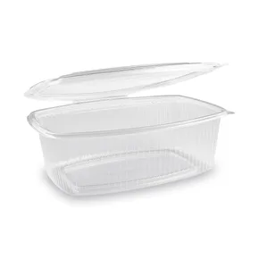 Schale oval transparent mit Deckel 2000 ml (PP) [25 Stück]