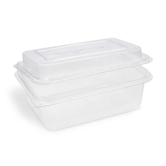 Hauptproduktbild Miska (rPET) s víčkem hranatá průhledná 1500 + 450 ml [50 ks]