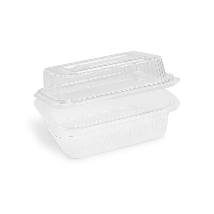 Hauptproduktbild Miska (rPET) s víčkem hranatá průhledná 750 + 400 ml [50 ks]