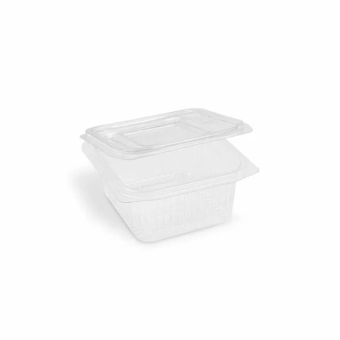Hauptproduktbild Miska (rPET) s víčkem hranatá průhledná 750ml [50 ks]