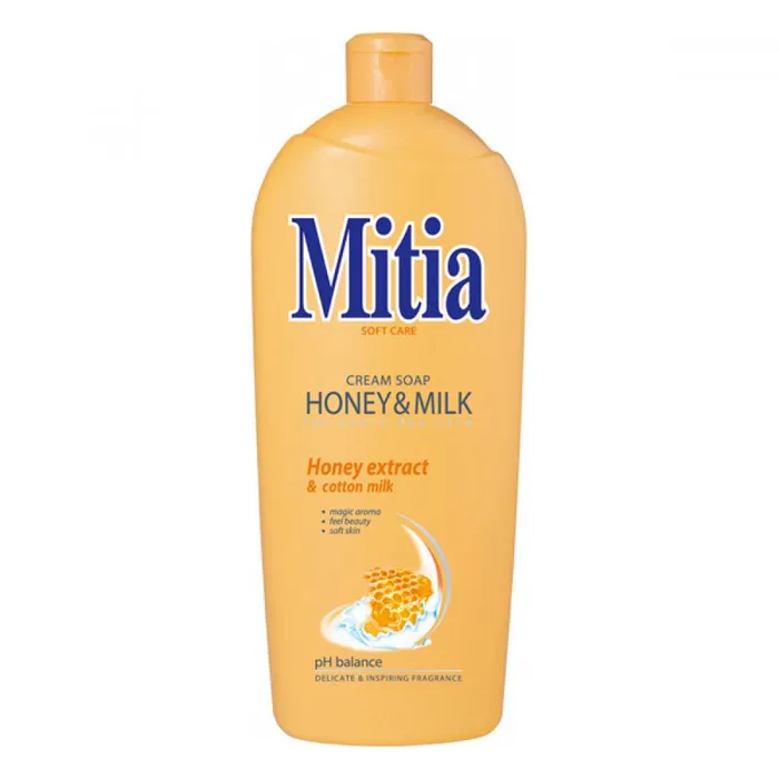 Hauptproduktbild Mitia Honey & Milk tekuté mýdlo s medovými extrakty náhradní náplň 1 l