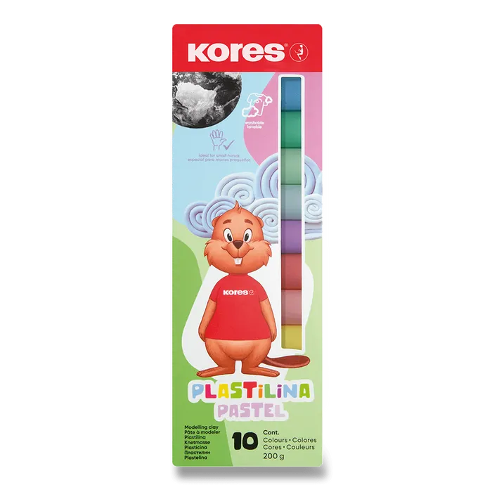 Hauptproduktbild Modelína Kores Pastel 10 barev, v krabičce 200 g