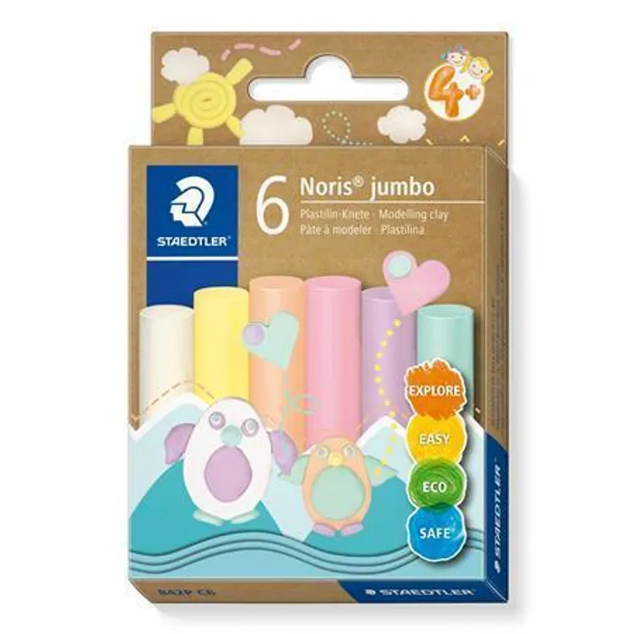 Hauptproduktbild Modelína "Noris® Jumbo 842", 6 pastelových barev, STAEDTLER 842P C6