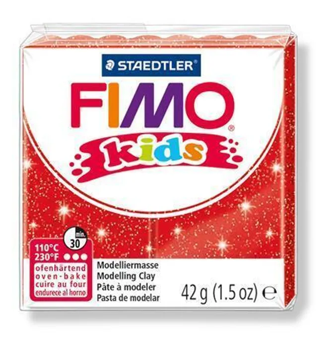 Hauptproduktbild Modelovací hmota Fimo kids 42g červená se třpytkami