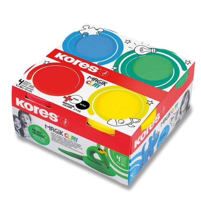 Hauptproduktbild Modelovací hmota Kores Magik Clay základní barvy, 4 x 160g