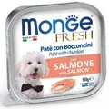 MONGE FRESH - Pastete und Stücke mit Lachs 100 g für Hunde