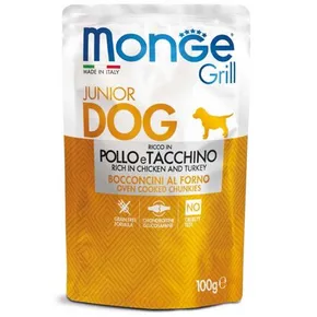 MONGE GRILL JUNIOR Taschenhuhn mit Truthahn für Welpen 100 g