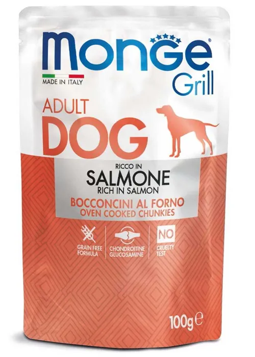 Hauptproduktbild MONGE GRILL kapsička s lososem pro psy 100 g