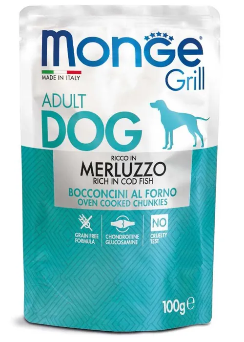 Hauptproduktbild MONGE GRILL kapsička s treskou pro psy 100 g