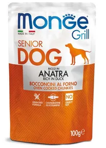 MONGE GRILL SENIOR Tüte Ente für ältere Hunde 100 g