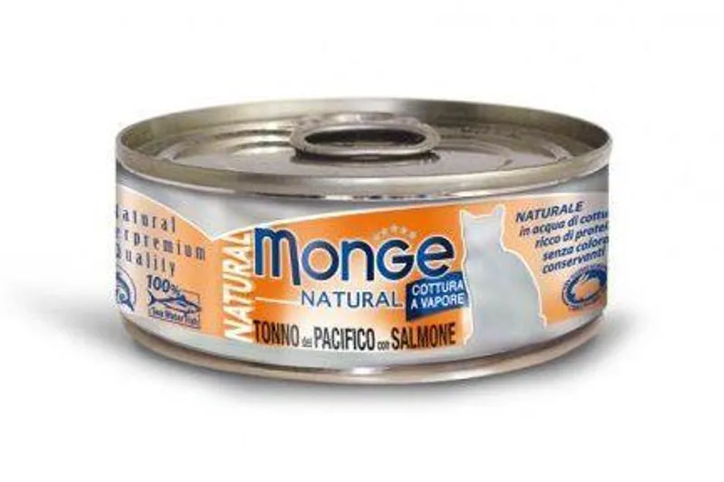 Hauptproduktbild MONGE NATURAL kousky tuňáka s lososem pro kočky 80 g