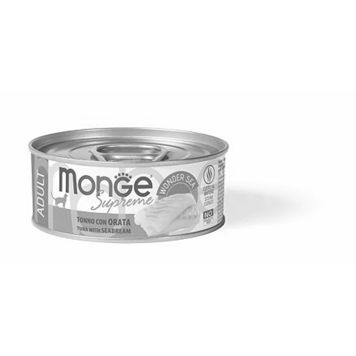 Hauptproduktbild MONGE SUPREME ADULT tuňák a pražma pro kočky 80 g