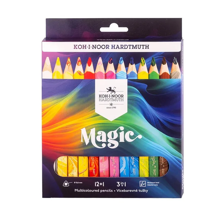 Hauptproduktbild Multibarevné pastelky "Magic 3408", sada různých barev 12+1, trojhranné, KOH-I-NOOR
