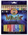 Mehrfarbige Buntstifte „Magic 3408“, Set mit verschiedenen Farben 12+1, dreikantig, KOH-I-NOOR