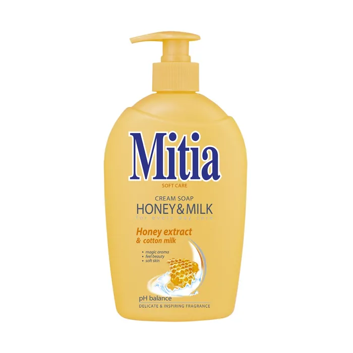 Hauptproduktbild Mýdlo tekuté Mitia Honey & Milk 500 ml s dávkovačem