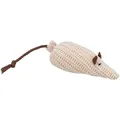 Maus mit Katzenminze gewebt, 12 cm, beige