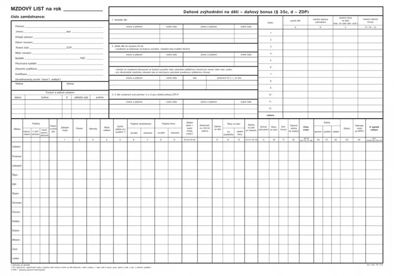 Hauptproduktbild Mzdový list A3 1131