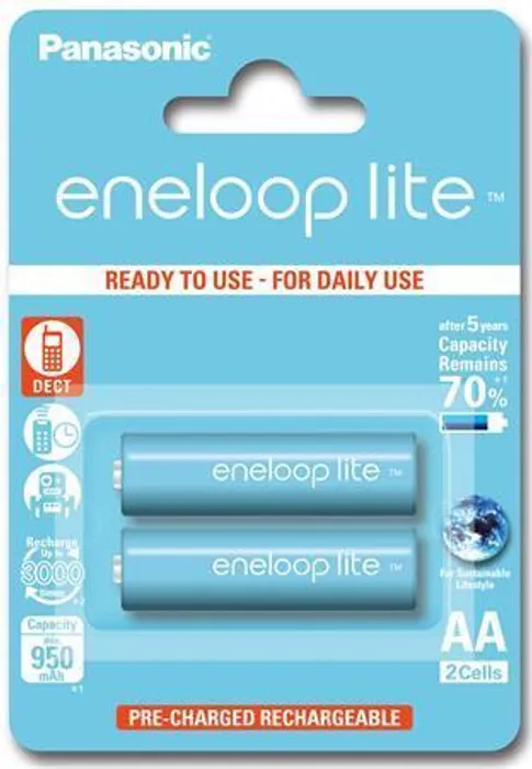 Hauptproduktbild Nabíjecí baterie, AA (tužková), 2x950 mAh, PANASONIC "Eneloop Lite"