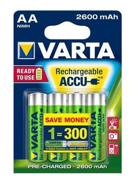 Hauptproduktbild Nabíjecí baterie, AA (tužková), 4x2500 mAh, přednabité, VARTA "Professional Accu"