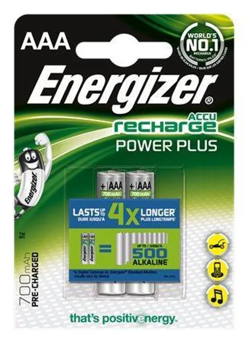 Hauptproduktbild Nabíjecí baterie, AAA, 2x700 mAh, ENERGIZER "Power Plus"