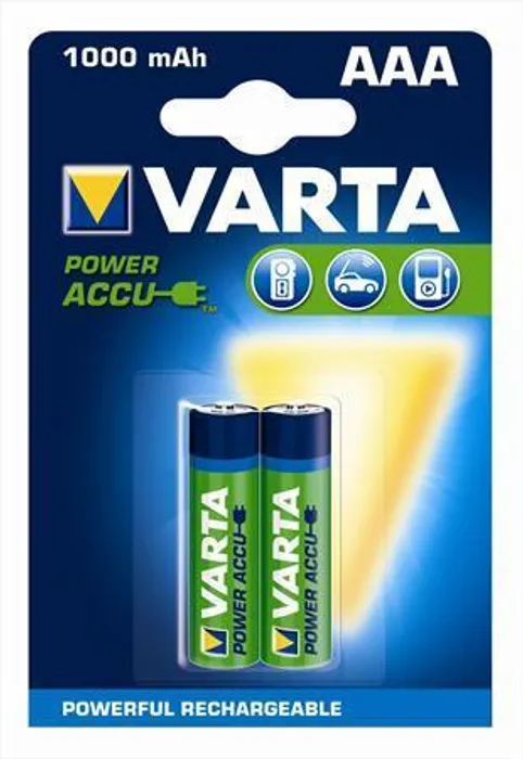 Hauptproduktbild Nabíjecí baterie, AAA (mikrotužková), 2x1000 mAh, VARTA "Power Accu"