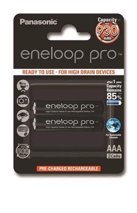 Hauptproduktbild Nabíjecí baterie, AAA (mikrotužková), 2x930 mAh, PANASONIC "Eneloop PRO"