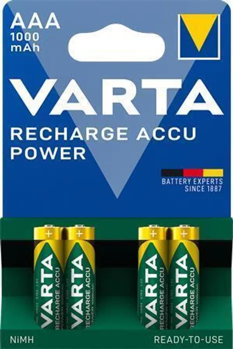 Hauptproduktbild Nabíjecí baterie, AAA (mikrotužková), 4x1000 mAh, VARTA "Professional Accu"
