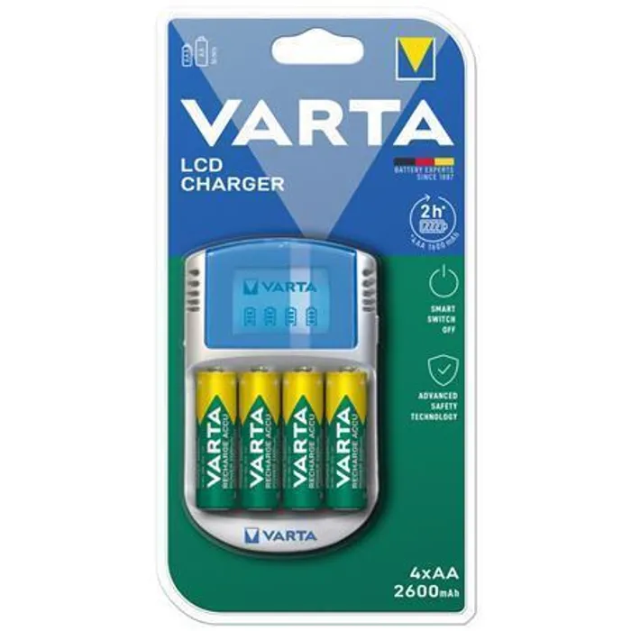 Hauptproduktbild Nabíječka baterií, AA/AAA, 4x2700 mAh AA, car socket, LCD display, VARTA