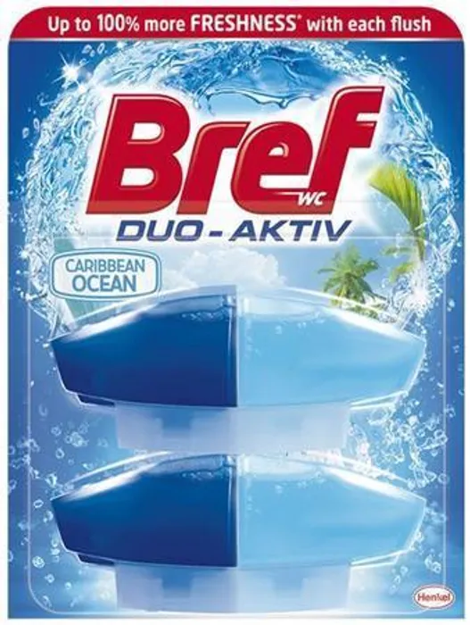 Hauptproduktbild Náhradní náplň do WC bloku "Duo Aktiv", oceán, gel, 2 x 50ml, BREF